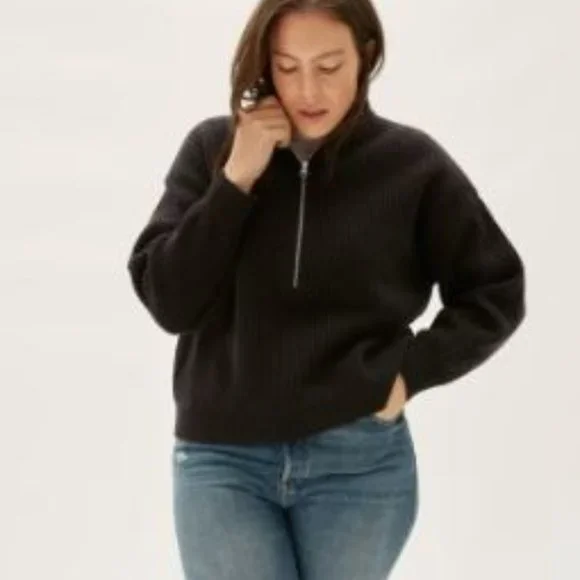 Everlane Felted Merino Half-zip Sweater - Picture 2 of 7